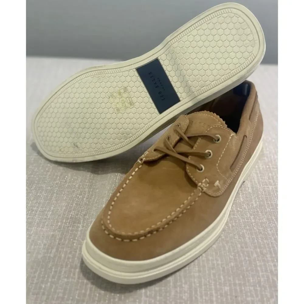 Ted Baker London Men’s Suede Boat Shoes Sand US 9 EU 42 Lace Up NWOB